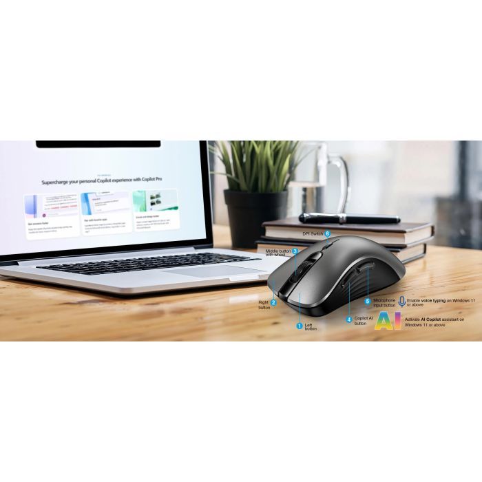 Мышка Genius Ergo 8100S AI Silent Wireless Grey (31030040404) изображение 7