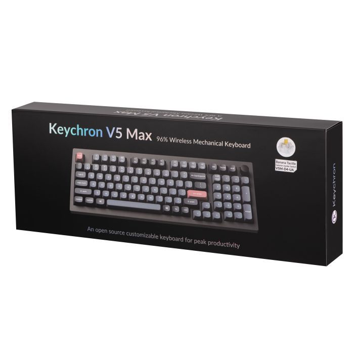 Клавіатура Keychron V5 Max Gateron Jupiter Red Knob Hot-Swap QMK Wireless/Bluetooth/USB-А UA Black (V5M-D1-UA) зображення 12