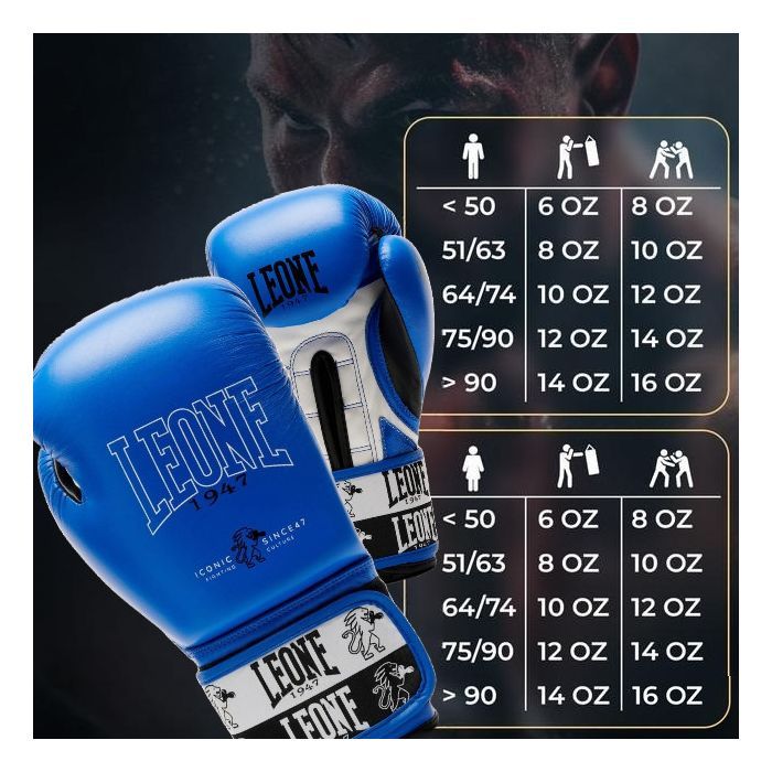 Боксерские перчатки Leone GN208 Iconic Blue 12 унцій (GN208_Blue_12oz) изображение 10