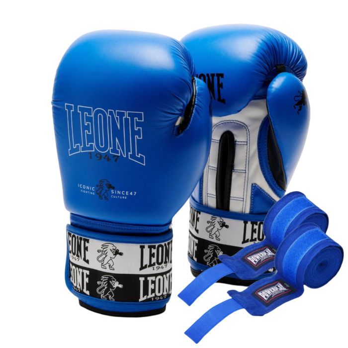 Боксерские перчатки Leone GN208 Iconic Blue 12 унцій (GN208_Blue_12oz)