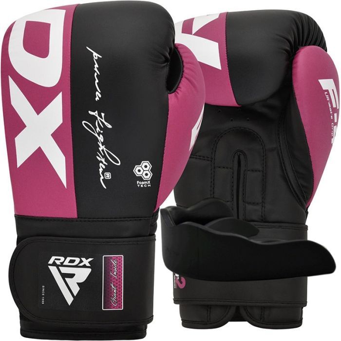 Боксерские перчатки RDX REX F4 Pink/Black 8 унцій (BGR-F4P-8OZ)