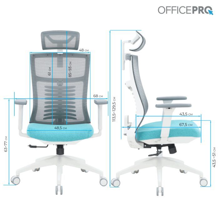 Офісне крісло OfficePro Balance OC550-W-DG-BL (OC550-W-DG-BL) зображення 12