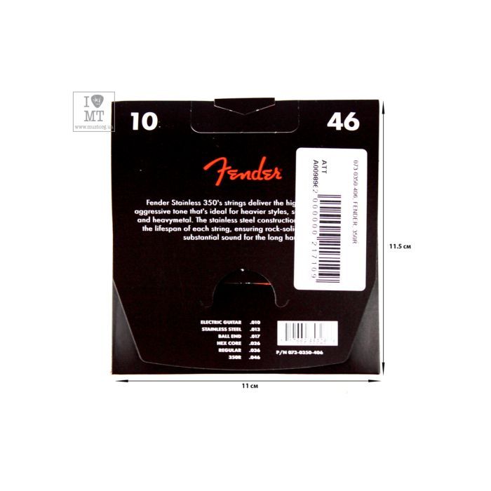 Струны для гитары Fender 350R Stainless Steel Guitar Strings (10-46) (A009896) изображение 2