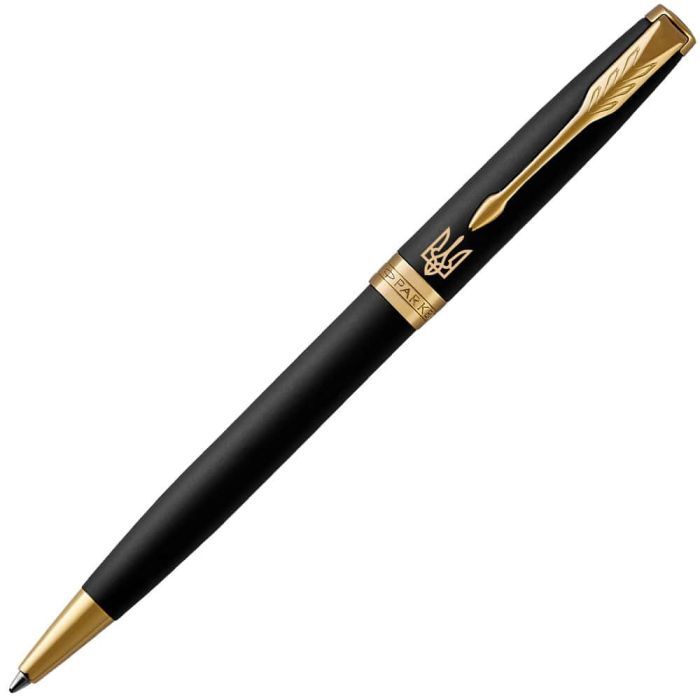 Ручка шариковая Parker SONNET 17 UKRAINE Matte Black Lacquer GT BP Трезубец (84832_T001y) изображение 3