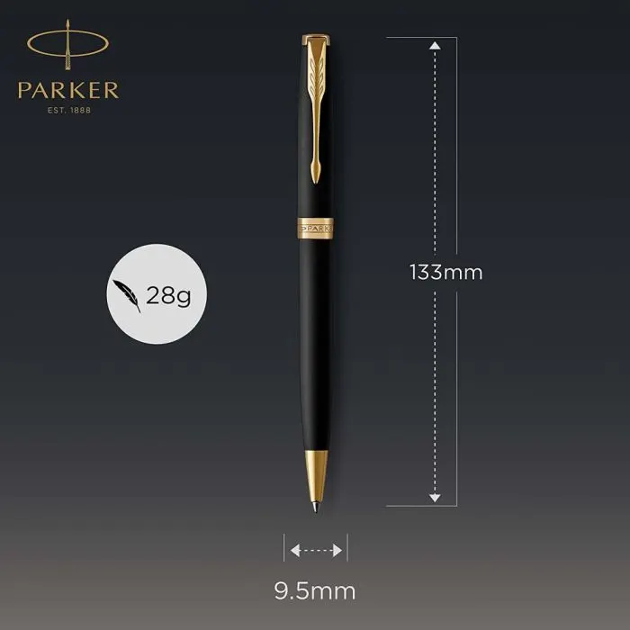 Ручка шариковая Parker SONNET 17 UKRAINE Matte Black Lacquer GT BP Трезубец (84832_T001y) изображение 4