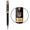 Ручка шариковая Parker SONNET 17 UKRAINE Matte Black Lacquer GT BP Трезубец (84832_T001y)