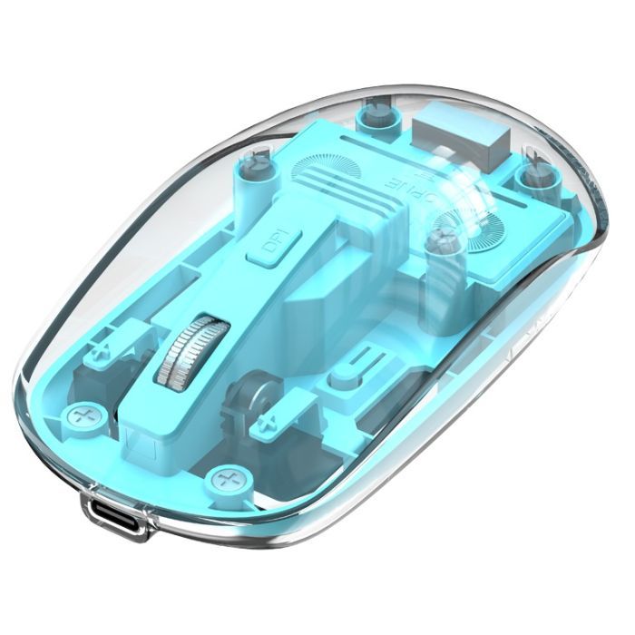 Мышка XO M12 Wireless Transparent/Blue (M12 Blue) изображение 2