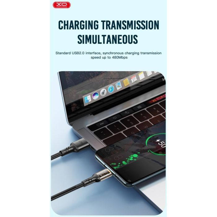 Дата кабель USB 2.0 AM to Micro 5P 1.0m 2.4A black XO (NB229-M-1-BK) изображение 3