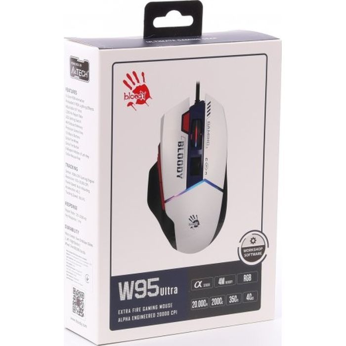 Мышка A4Tech Bloody W95 Ultra USB White/Black (4711421002325) изображение 9