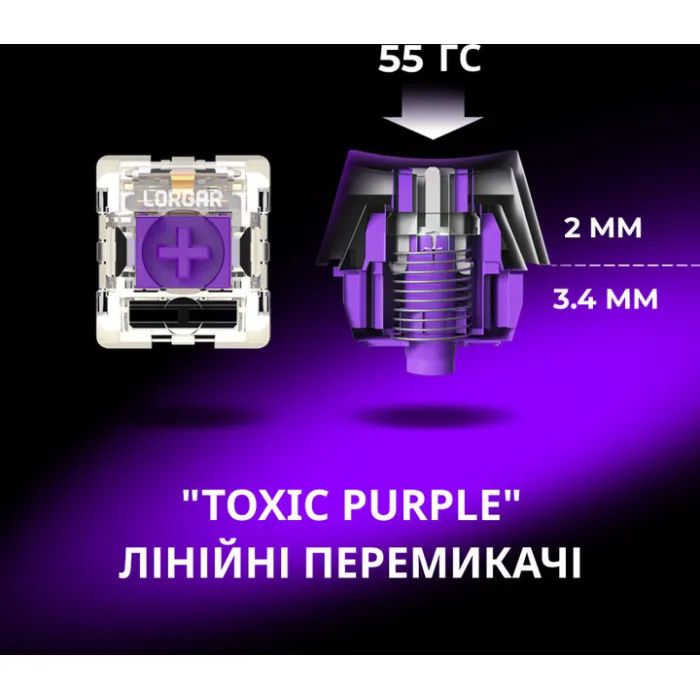 Клавиатура Lorgar KBP70TKLW Wireless TKL Mechanical Pro UA Black/Red (LRG-KBP70TKLW-BK-US) изображение 12