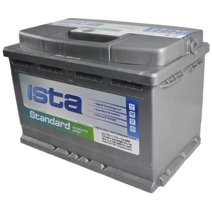 Акумулятор автомобільний Ista Standard 77Ah Ев (-/+) (720EN) зображення 3 Акумулятор автомобільний Ista Standard 77Ah Ев (-/+) (720EN) зображення 3