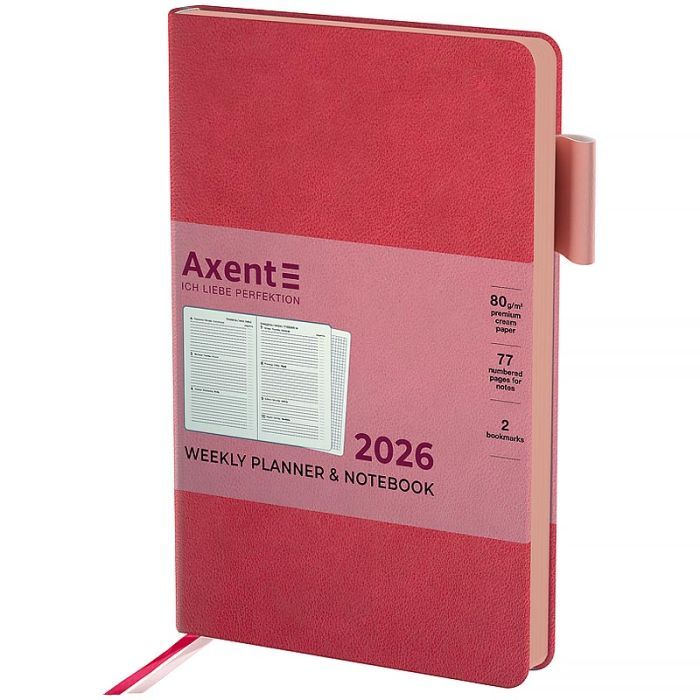 Еженедельник Axent датированный 2026 Partner Soft Muse 125х195, зеленый (8527-26-2-A)