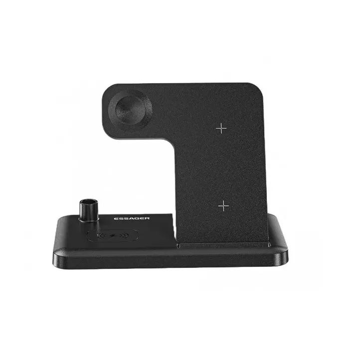Зарядное устройство Essager 4-in-1 wireless charger 15W foldable desktop black (EWXZM-JC01-Z) изображение 2
