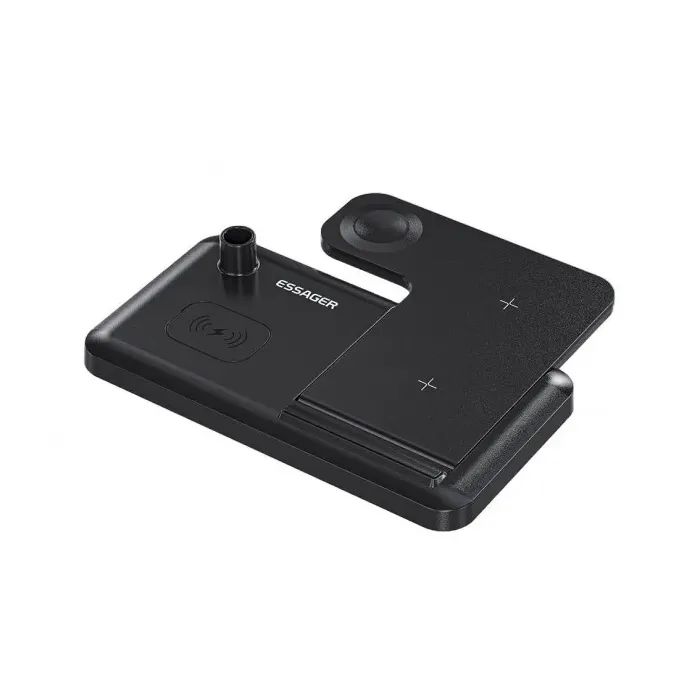 Зарядное устройство Essager 4-in-1 wireless charger 15W foldable desktop black (EWXZM-JC01-Z) изображение 4