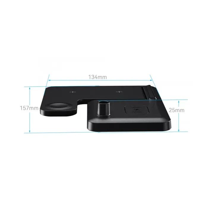 Зарядное устройство Essager 4-in-1 wireless charger 15W foldable desktop black (EWXZM-JC01-Z) изображение 5