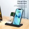 Зарядное устройство Essager 4-in-1 wireless charger 15W foldable desktop black (EWXZM-JC01-Z) изображение 6