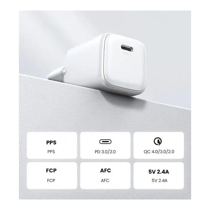 Зарядное устройство Ugreen USB-C PD20W GaN CD318 white (15324) изображение 4