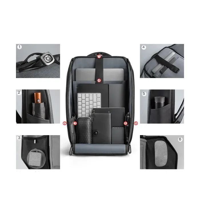 Рюкзак для ноутбука Kingsons 15.6" laptop backpack Dark Grey (KS3203W-B) изображение 8