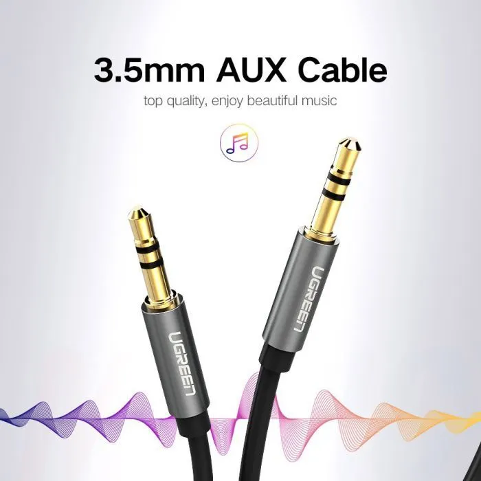Кабель мультимедійний 3.5mm M to 3.5mm M 3.0m AV119 black Ugreen (10736) зображення 4