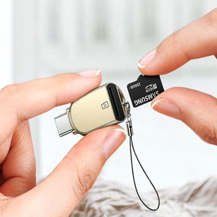 Зчитувач флеш-карт UGREEN USB-C to TF 3.0 CM331 Light Golden (80124) зображення 11