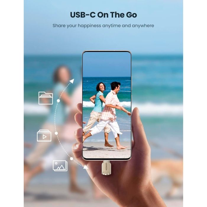 Зчитувач флеш-карт UGREEN USB-C to TF 3.0 CM331 Light Golden (80124) зображення 4