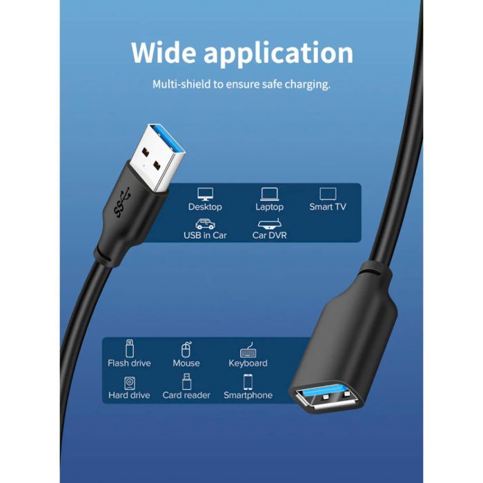 Дата кабель USB 3.0 AM/AF 2.0m Cabletime (CA915408) зображення 7