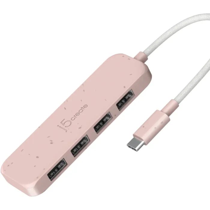 Концентратор J5create USB-C to 4xUSB-A 3.2 10Gbps rose (JCH341ER-N) зображення 2