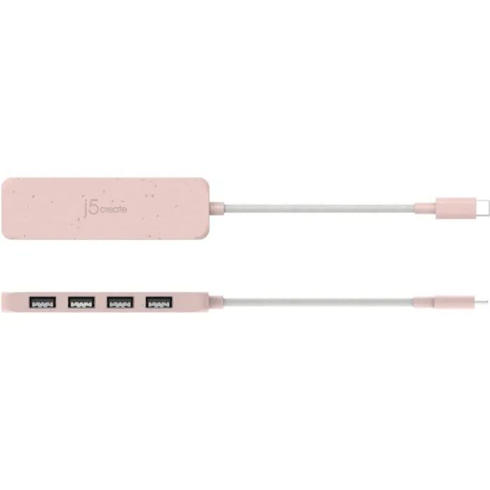 Концентратор J5create USB-C to 4xUSB-A 3.2 10Gbps rose (JCH341ER-N) зображення 4