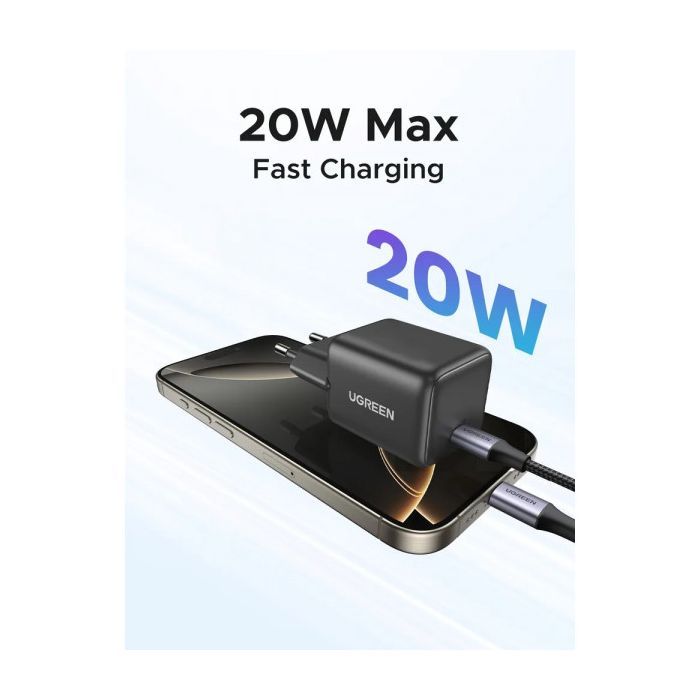 Зарядное устройство UGREEN USB-C PD20W GaN X512 gray (55528) изображение 5