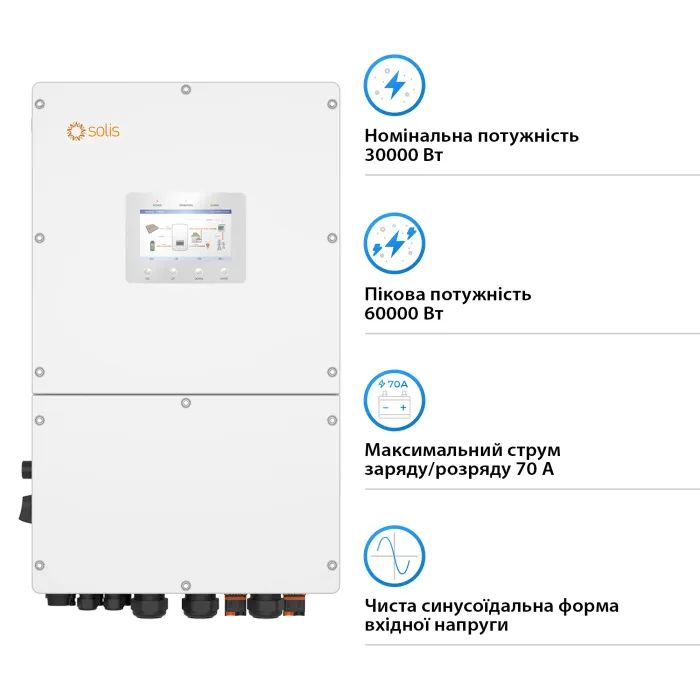 Солнечный инвертор Solis S6 30kW HV-Batteries (S6-EH3P30K-H) изображение 2