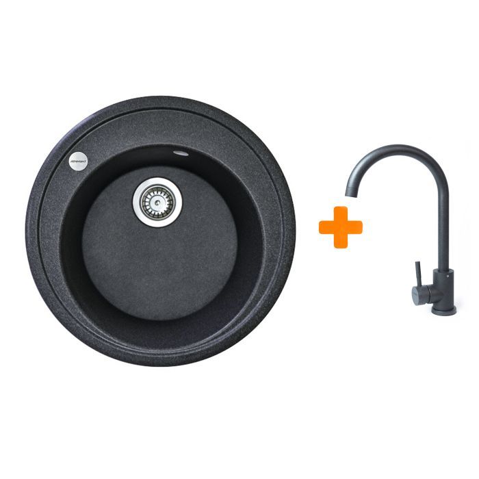 Мийка кухонна Adamant Sun графіт + змішувач (4824296910113)