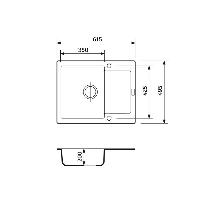 Мийка кухонна Adamant Minimal сірий + змішувач + дозатор + ополіскувач склянок + коланд (4824296106404) зображення 8