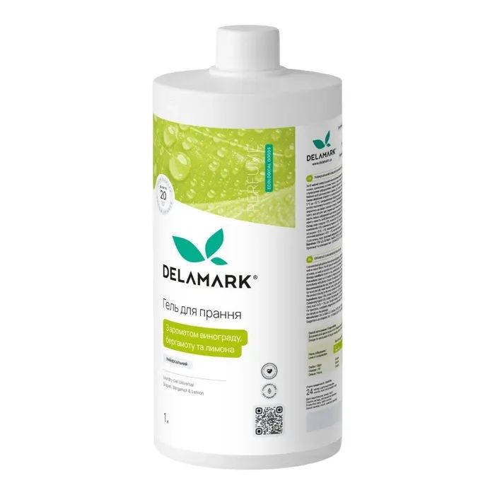 Гель для стирки DeLaMark Универсальный С ароматом винограда, бергамота и лимона 1 л (4820152334008)