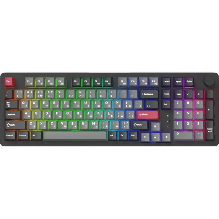 Клавиатура GamePro Asgard Drakkar Keychron Super Red Switch Wireless/Bluetooth/USB UA Black (MK305BK) изображение 5