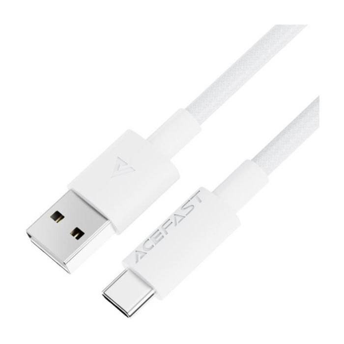Дата кабель USB 2.0 AM to USB-C 1.2m 3A white Acefast (6974316284260)