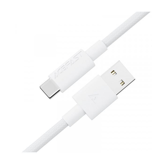 Дата кабель USB 2.0 AM to USB-C 1.2m 3A white Acefast (6974316284260) изображение 2