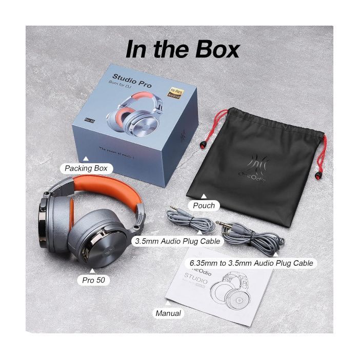 Наушники OneOdio Pro 50 3,5мм/6,35мм Grey (Pro 50 Grey) изображение 3