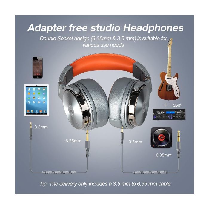 Наушники OneOdio Pro 50 3,5мм/6,35мм Grey (Pro 50 Grey) изображение 4