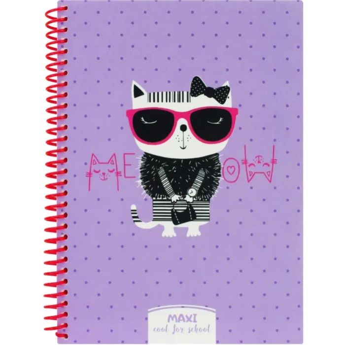 Блокнот Maxi А5, пластиковая обложка, спираль, 80 л., клетка (MX21950-01)