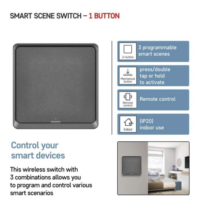 Розумний вимикач EMOS H5014 1 buttons ZigBee 3.0 (H5014) зображення 11