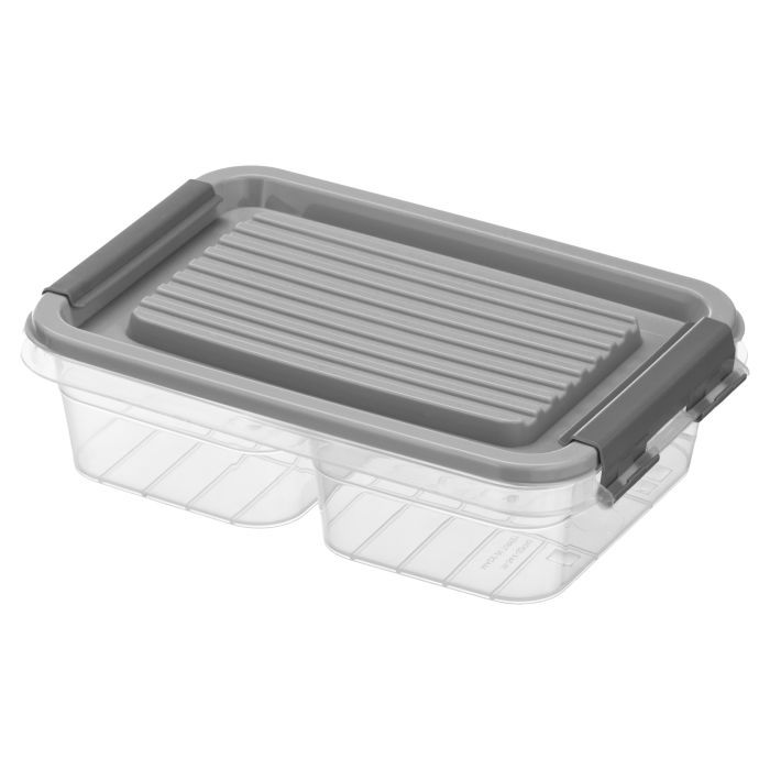 Харчовий контейнер Ardesto Fresh двосекційний 2х0.25л, пластик, прямокутна, блакитний (AR1302B)