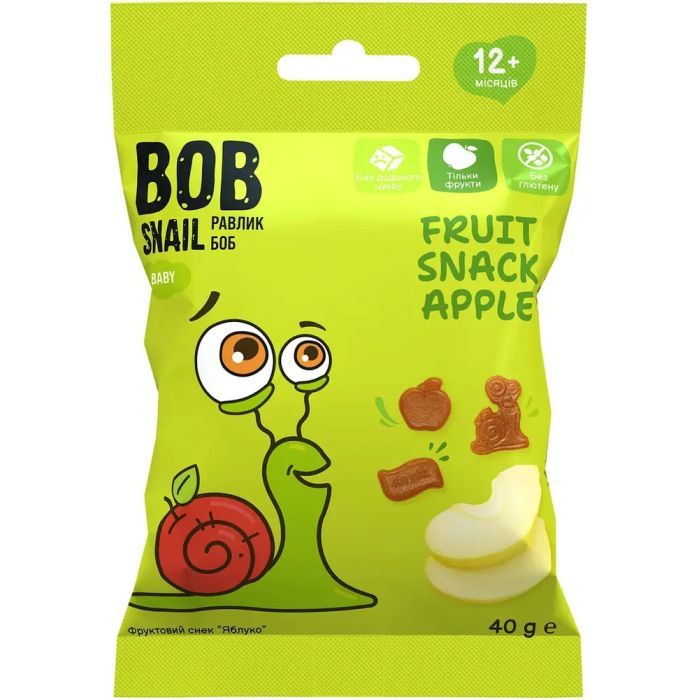 Дитячі снеки Bob Snail фруктові яблуко 20 г (1740850)