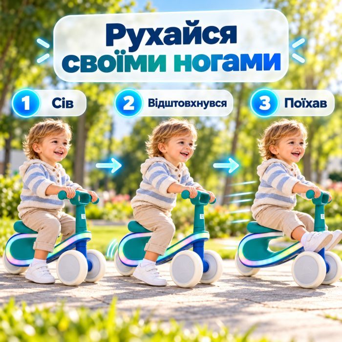 Біговел LiT POD LAVA LED - Green/Blue (LT-2000-GRN) зображення 5