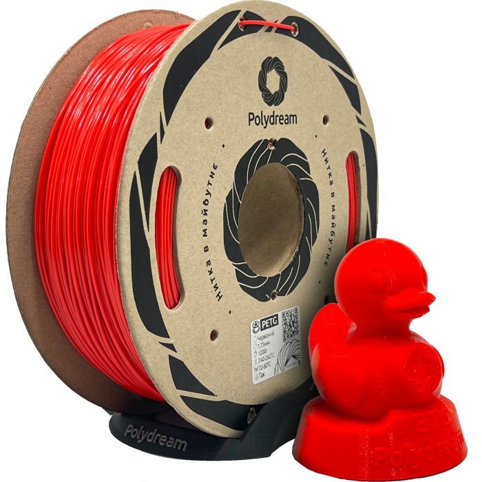 Пластик для 3D-принтера Polydream PETG 1,75mm 1,2кг Red (PETG2002/12)