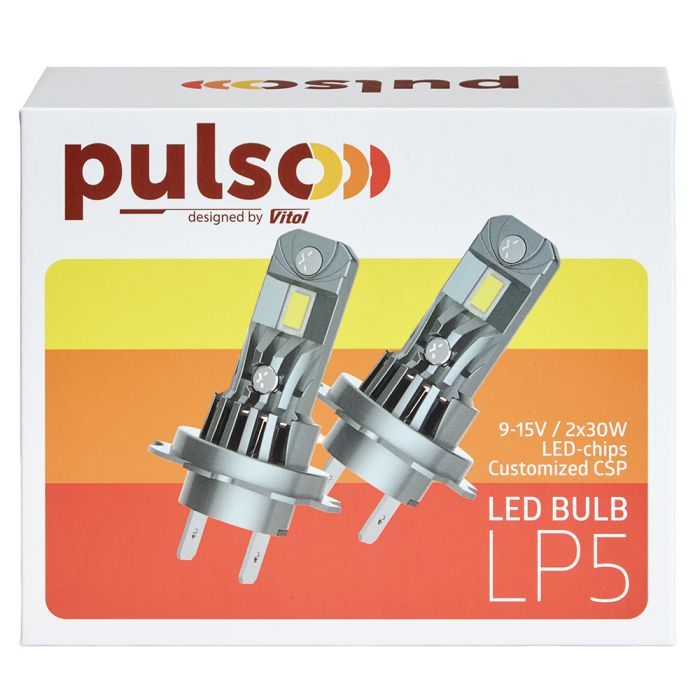 Автолампа PULSO LED-chips 3570 CSP/12v/2x30w/4000Lm/6500K (LP5-HB3) изображение 4