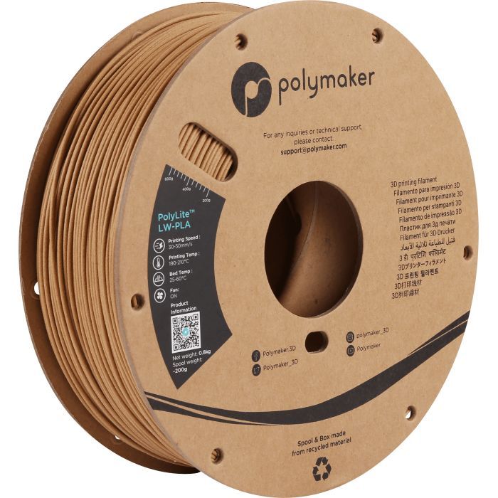 Пластик для 3D-принтера Polymaker PLA POLYLITE LW 1.75 mm 0,8kg WHITE (PA08002)