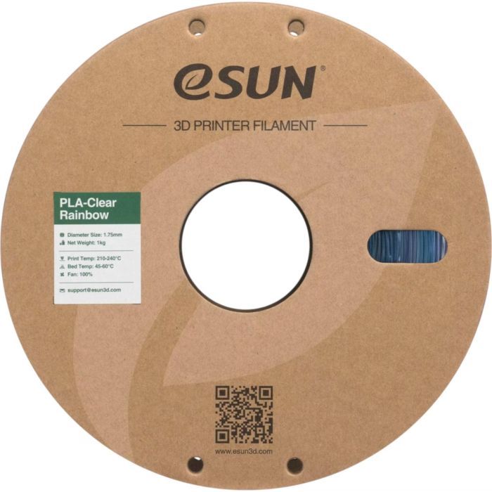 Пластик для 3D-принтера eSUN PLA Clear Rainbow 1,75mm 1kg FLAME-Crystal (PLA-CLRB175O-CF1P1) изображение 2