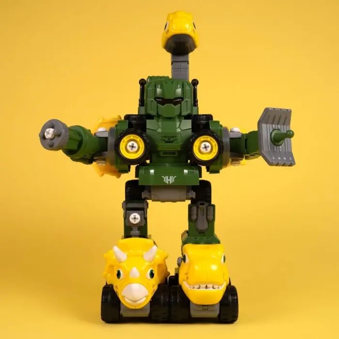 Конструктор Otamanko Машинка-конструктор Трансформер Динозавр 5 в 1 Зеленый/желтый (OTA-133TS) изображение 10