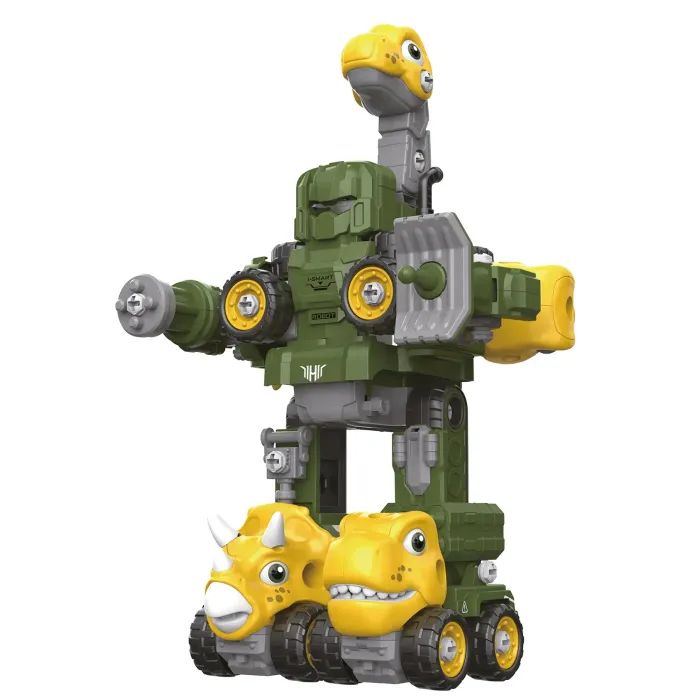 Конструктор Otamanko Машинка-конструктор Трансформер Динозавр 5 в 1 Зеленый/желтый (OTA-133TS)