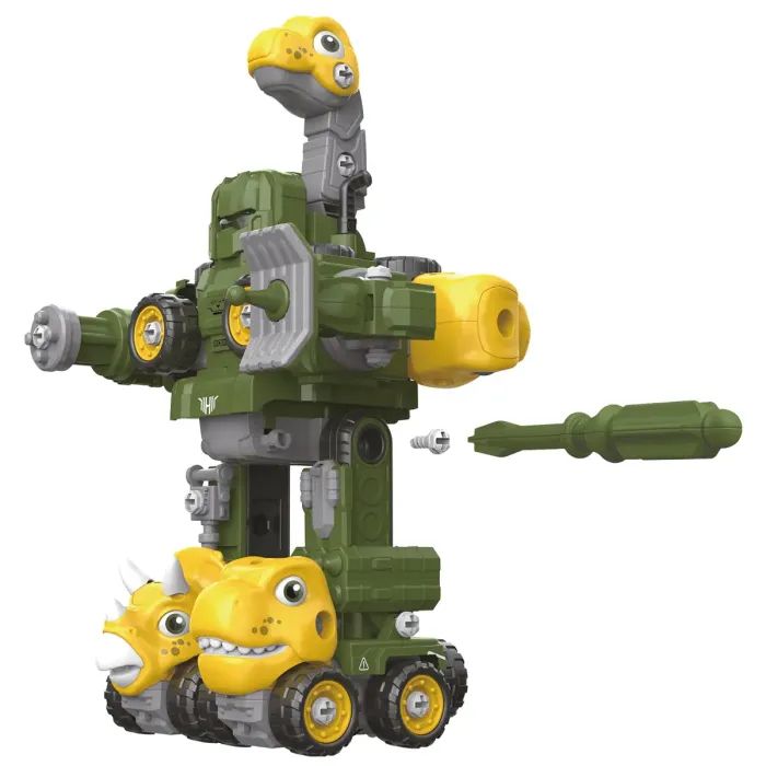 Конструктор Otamanko Машинка-конструктор Трансформер Динозавр 5 в 1 Зеленый/желтый (OTA-133TS) изображение 3